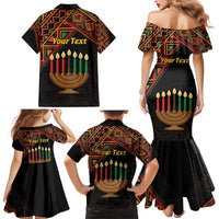 Personalized African Happy Kwanzaa Family Matching Mermaid Dress and Hawaiian Shirt - Wonder Print Shop