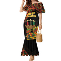 Personalized African Happy Kwanzaa Family Matching Mermaid Dress and Hawaiian Shirt - Wonder Print Shop