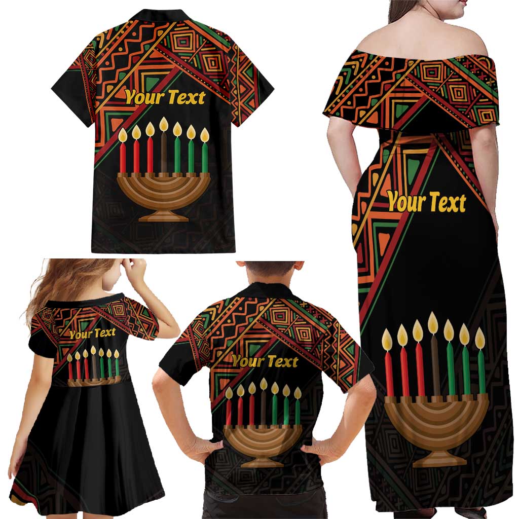 Personalized African Happy Kwanzaa Family Matching Off Shoulder Maxi Dress and Hawaiian Shirt - Wonder Print Shop