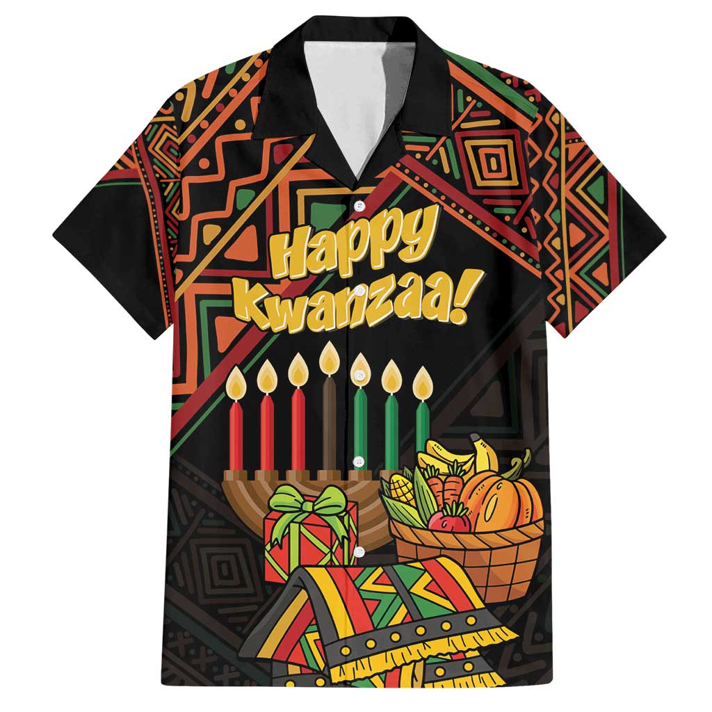 Personalized African Happy Kwanzaa Family Matching Off Shoulder Maxi Dress and Hawaiian Shirt - Wonder Print Shop