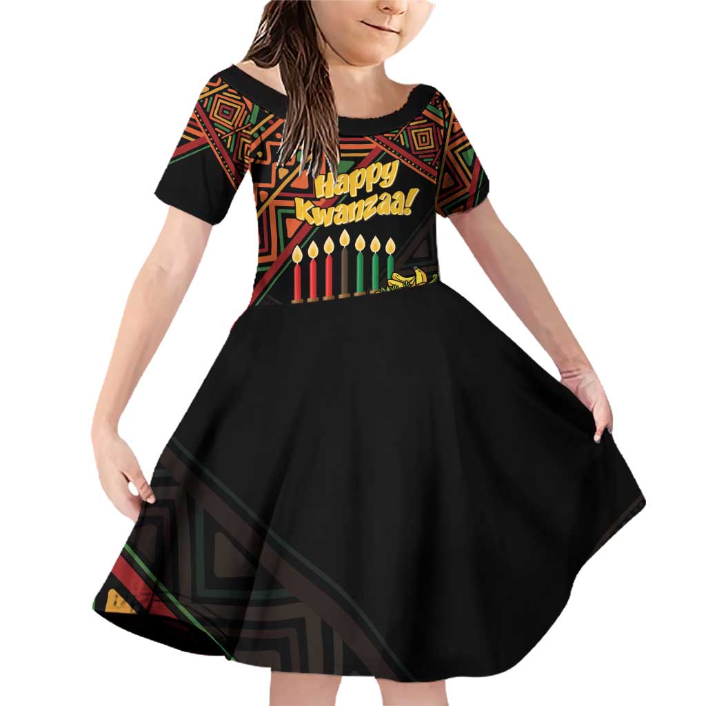 Personalized African Happy Kwanzaa Family Matching Off Shoulder Short Dress and Hawaiian Shirt - Wonder Print Shop