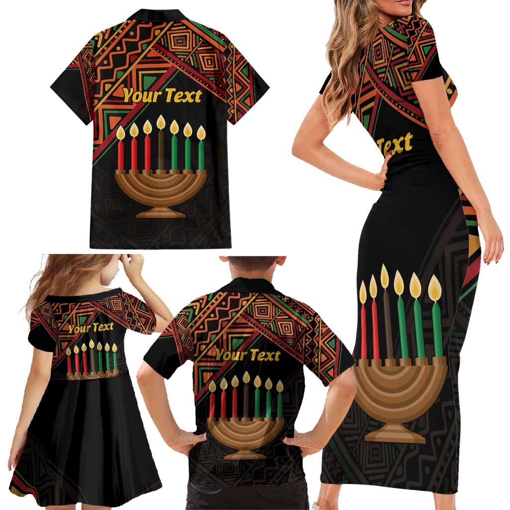 Personalized African Happy Kwanzaa Family Matching Short Sleeve Bodycon Dress and Hawaiian Shirt - Wonder Print Shop