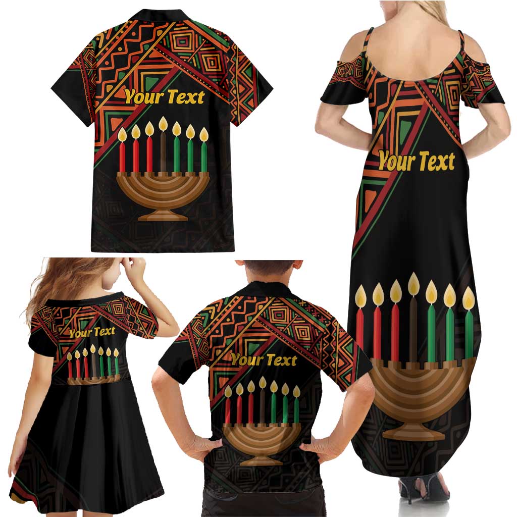 Personalized African Happy Kwanzaa Family Matching Summer Maxi Dress and Hawaiian Shirt - Wonder Print Shop