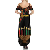 Personalized African Happy Kwanzaa Family Matching Summer Maxi Dress and Hawaiian Shirt - Wonder Print Shop