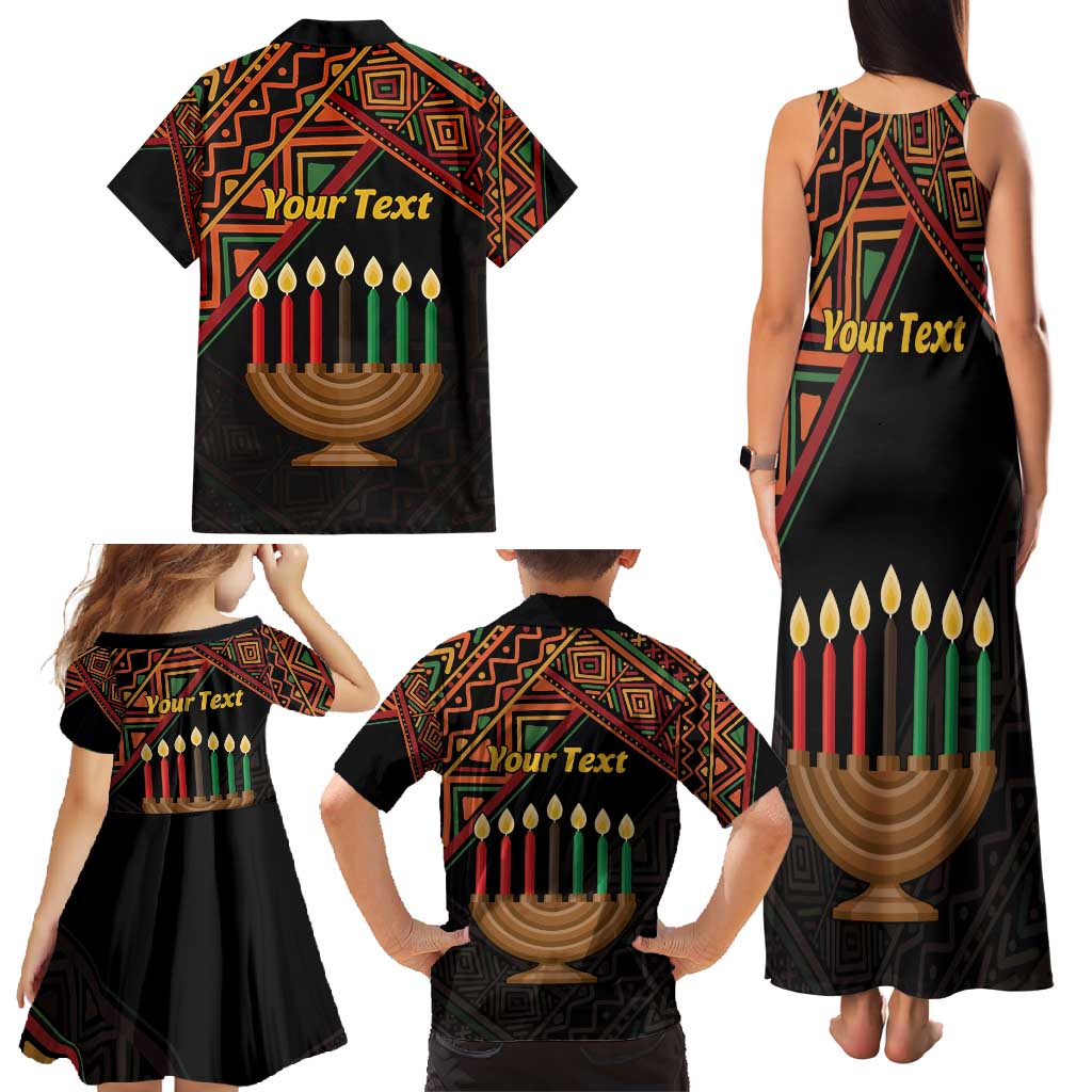 Personalized African Happy Kwanzaa Family Matching Tank Maxi Dress and Hawaiian Shirt - Wonder Print Shop