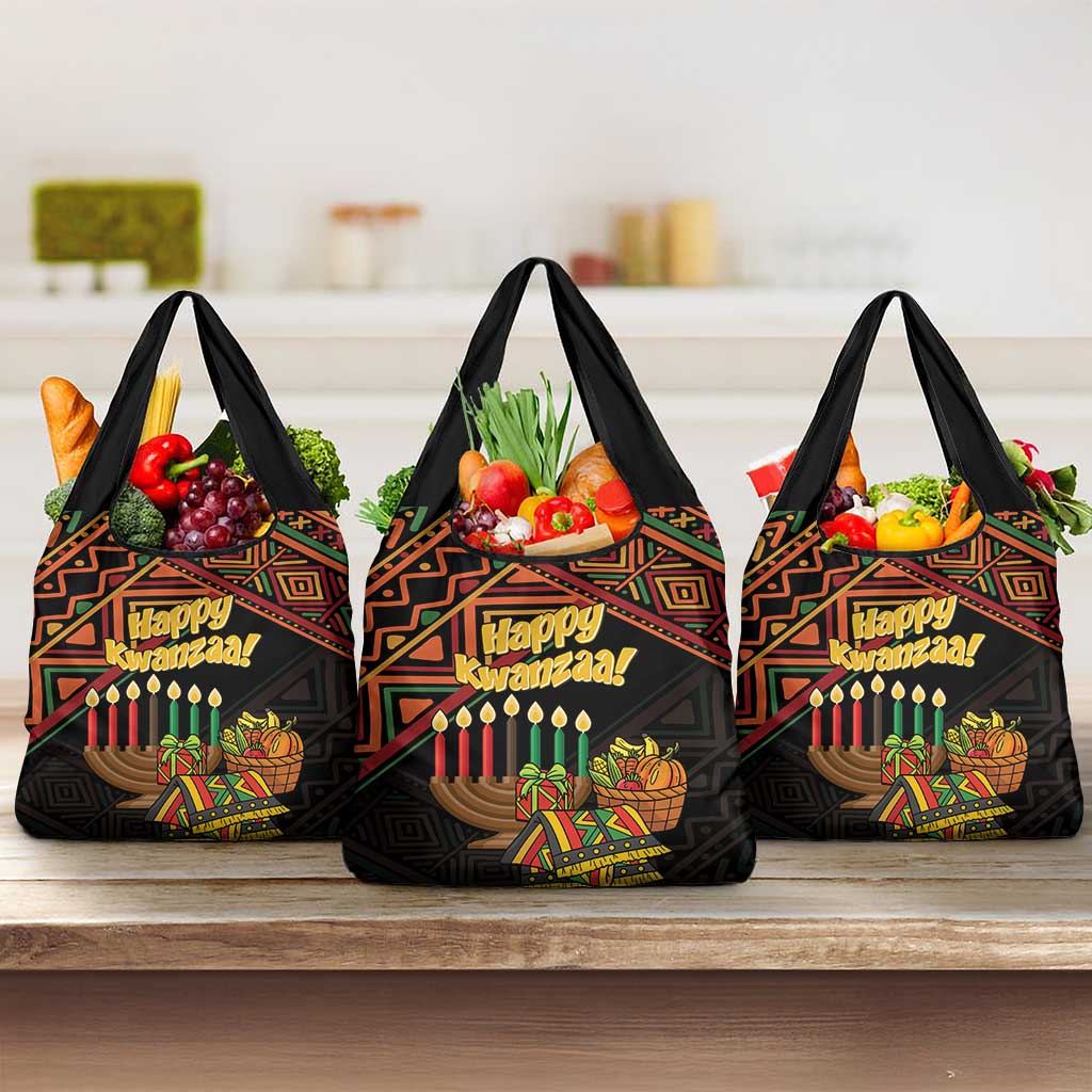 African Happy Kwanzaa Grocery Bag