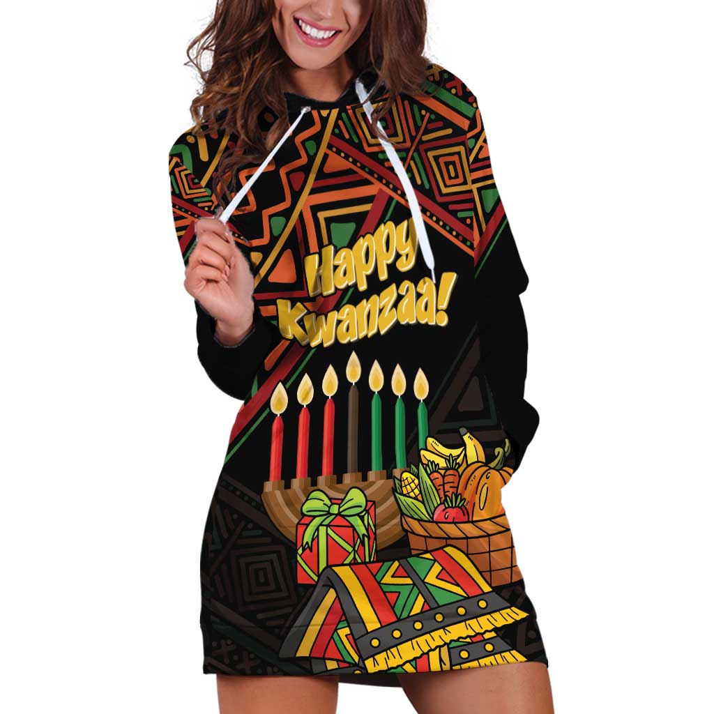 Personalized African Happy Kwanzaa Hoodie Dress - Wonder Print Shop