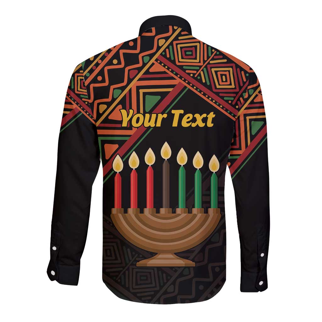 Personalized African Happy Kwanzaa Long Sleeve Button Shirt - Wonder Print Shop