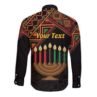 Personalized African Happy Kwanzaa Long Sleeve Button Shirt - Wonder Print Shop