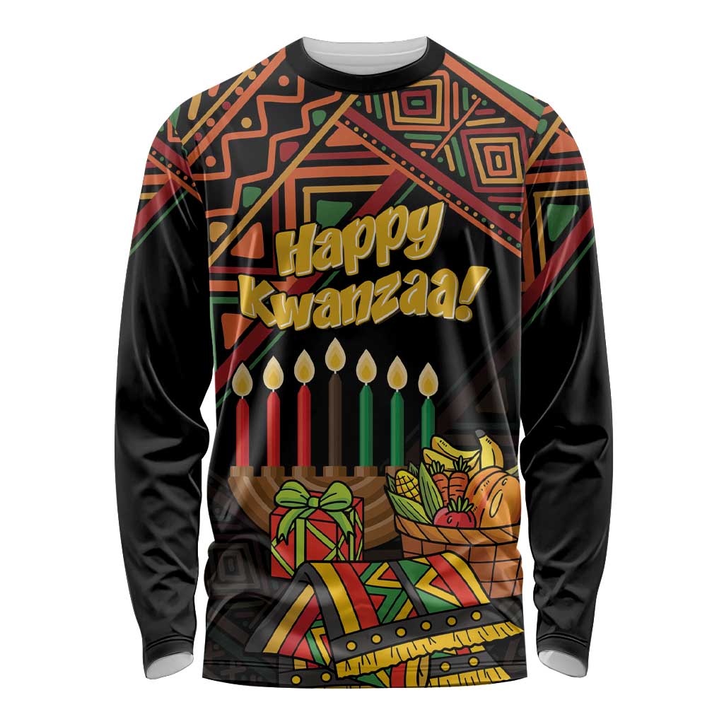 Personalized African Happy Kwanzaa Long Sleeve Shirt - Wonder Print Shop