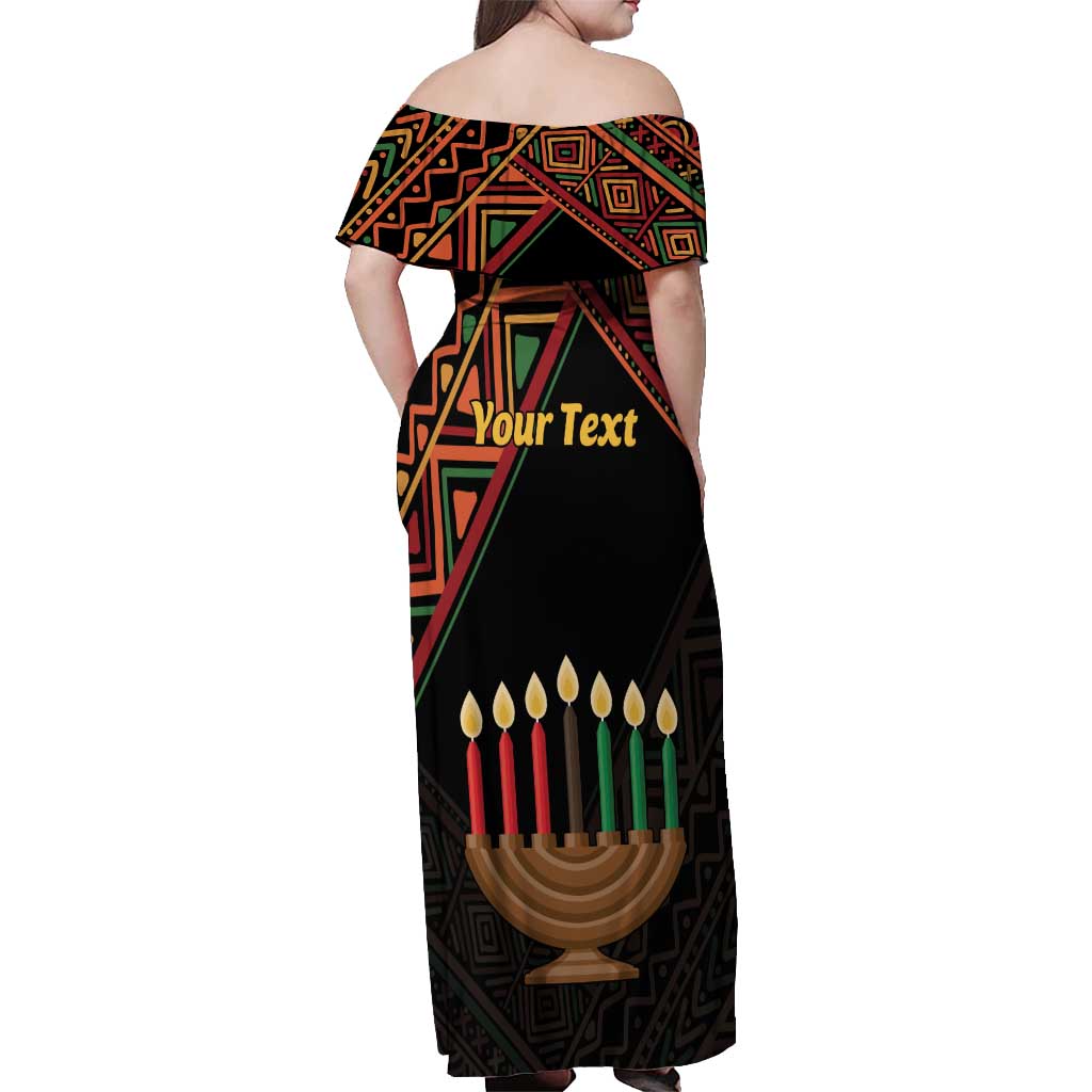 Personalized African Happy Kwanzaa Off Shoulder Maxi Dress - Wonder Print Shop