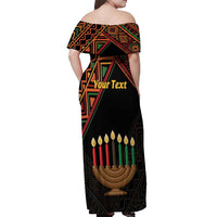 Personalized African Happy Kwanzaa Off Shoulder Maxi Dress - Wonder Print Shop