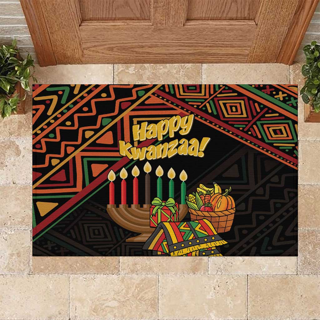 Personalized African Happy Kwanzaa Rubber Doormat - Wonder Print Shop