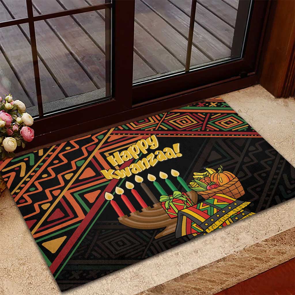 Personalized African Happy Kwanzaa Rubber Doormat - Wonder Print Shop
