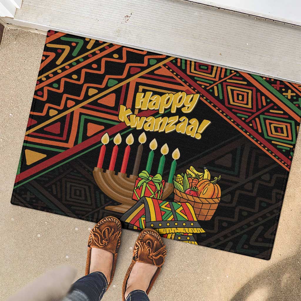 Personalized African Happy Kwanzaa Rubber Doormat - Wonder Print Shop