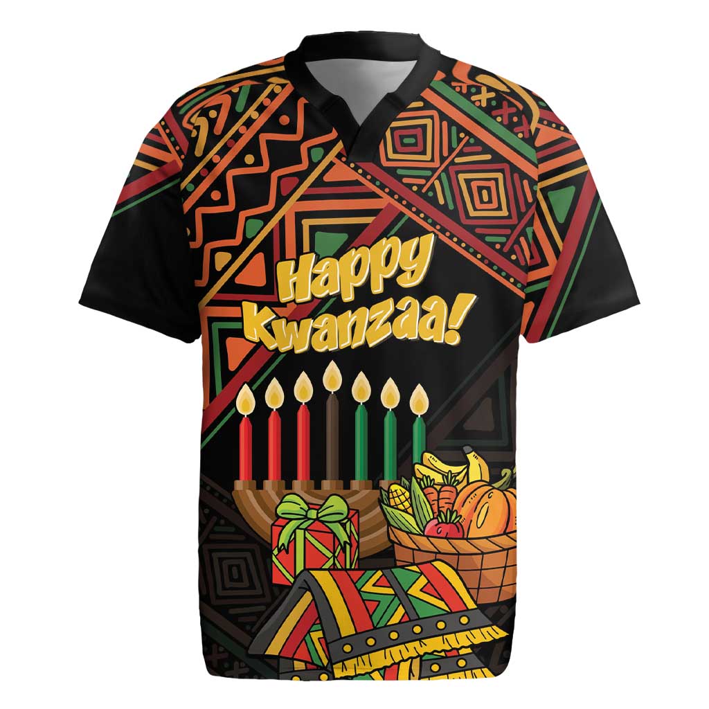 Personalized African Happy Kwanzaa Rugby Jersey - Wonder Print Shop