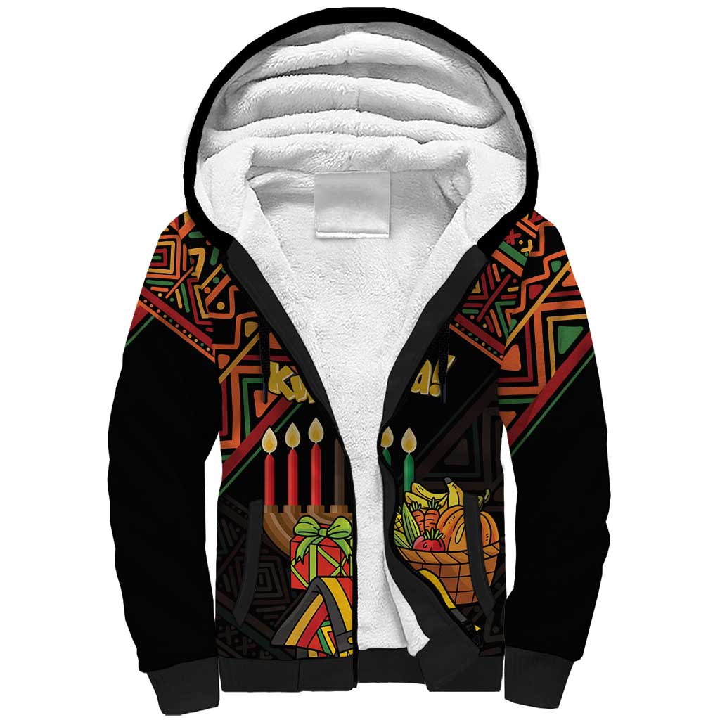 Personalized African Happy Kwanzaa Sherpa Hoodie - Wonder Print Shop
