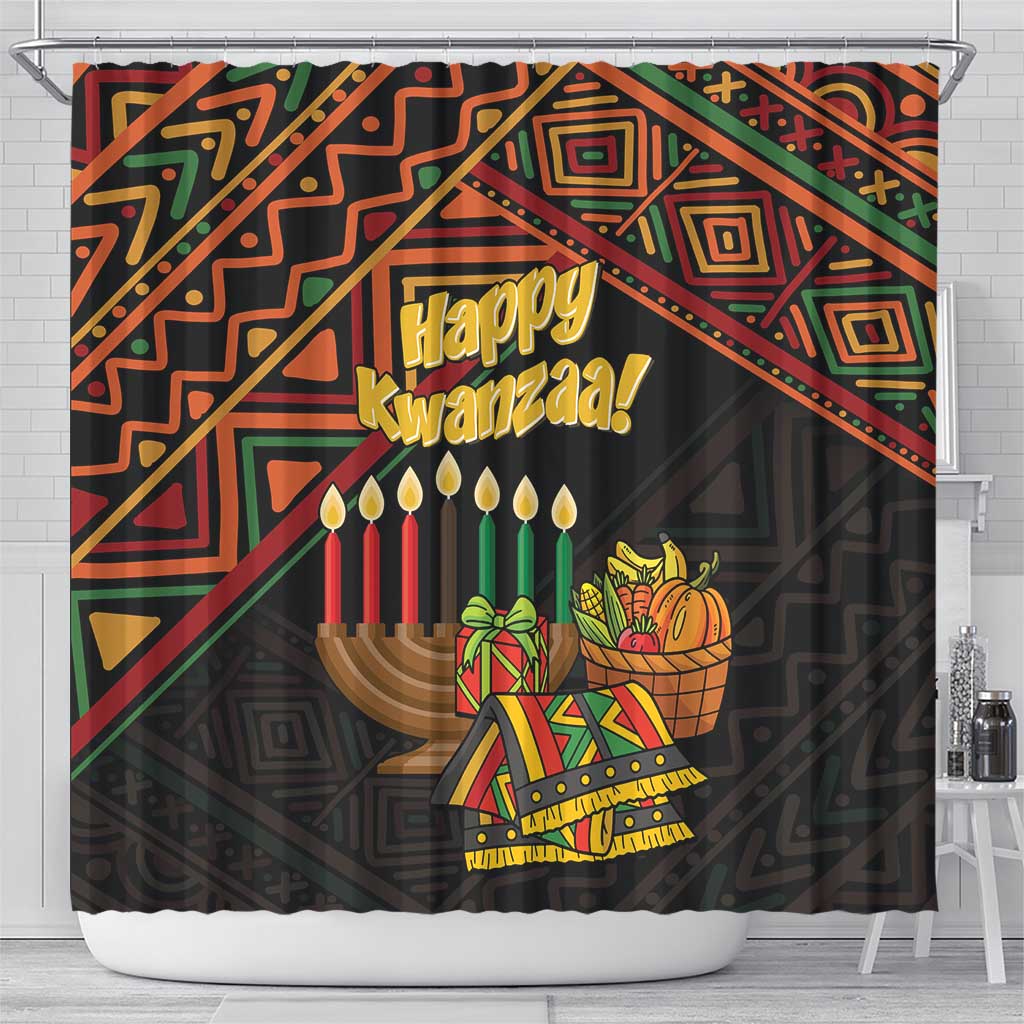 Personalized African Happy Kwanzaa Shower Curtain