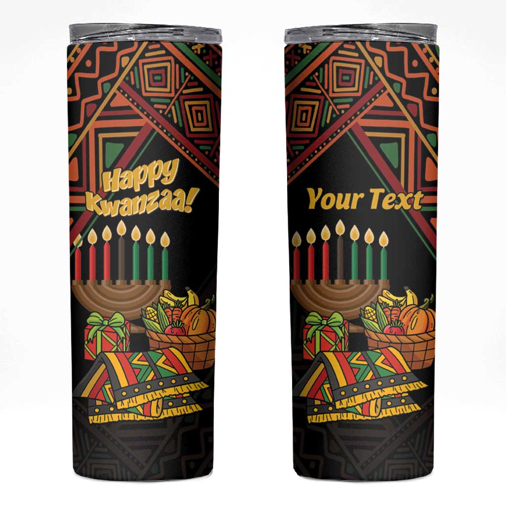 Personalized African Happy Kwanzaa Skinny Tumbler - Wonder Print Shop