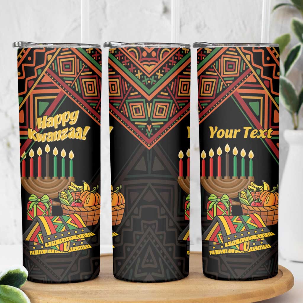 Personalized African Happy Kwanzaa Skinny Tumbler - Wonder Print Shop