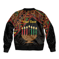 Personalized African Happy Kwanzaa Sleeve Zip Bomber Jacket - Wonder Print Shop