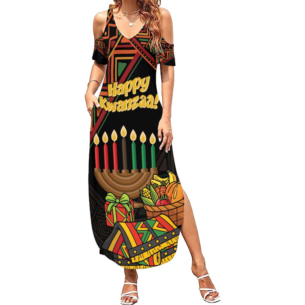 Personalized African Happy Kwanzaa Summer Maxi Dress - Wonder Print Shop