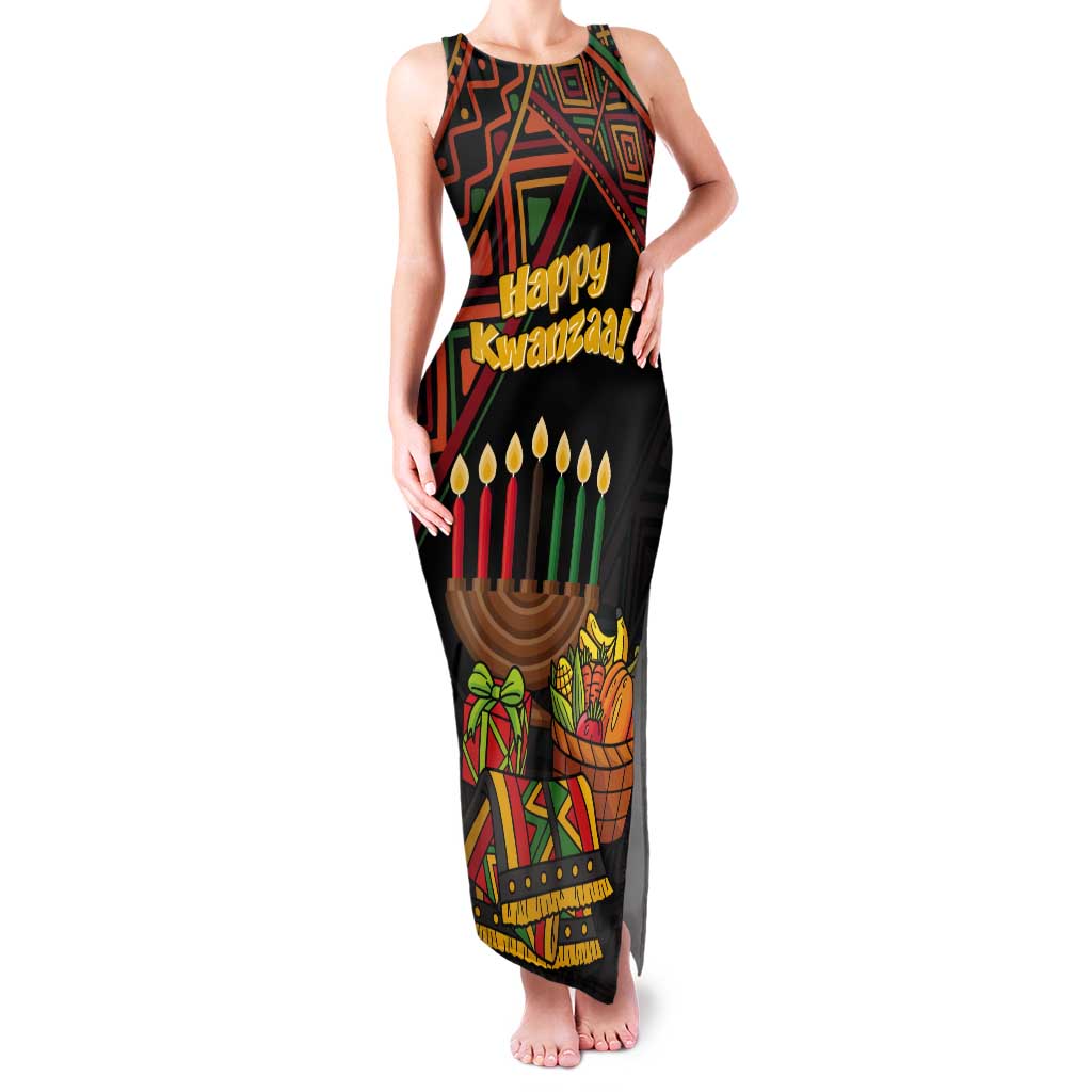 Personalized African Happy Kwanzaa Tank Maxi Dress - Wonder Print Shop