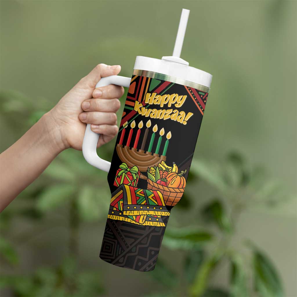 Personalized African Happy Kwanzaa Tumbler With Handle - Wonder Print Shop
