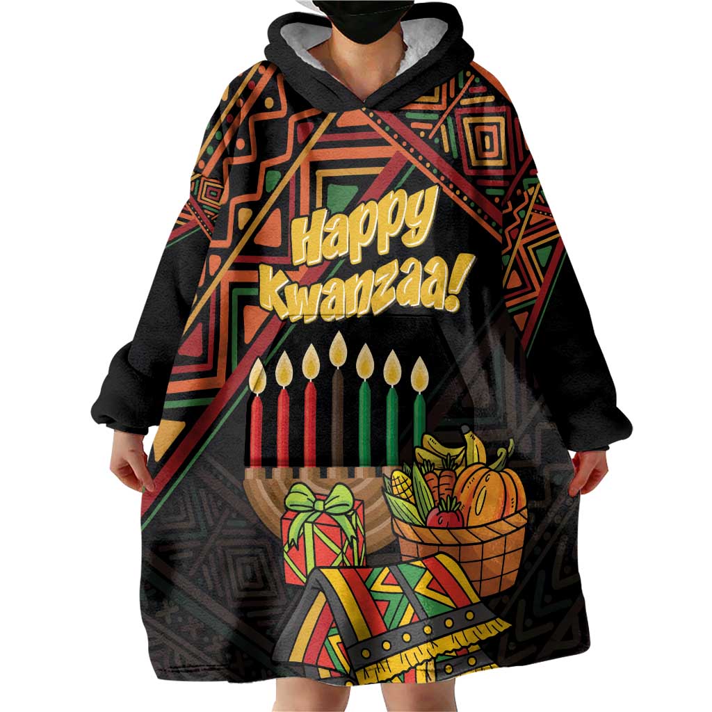 Personalized African Happy Kwanzaa Wearable Blanket Hoodie - Wonder Print Shop
