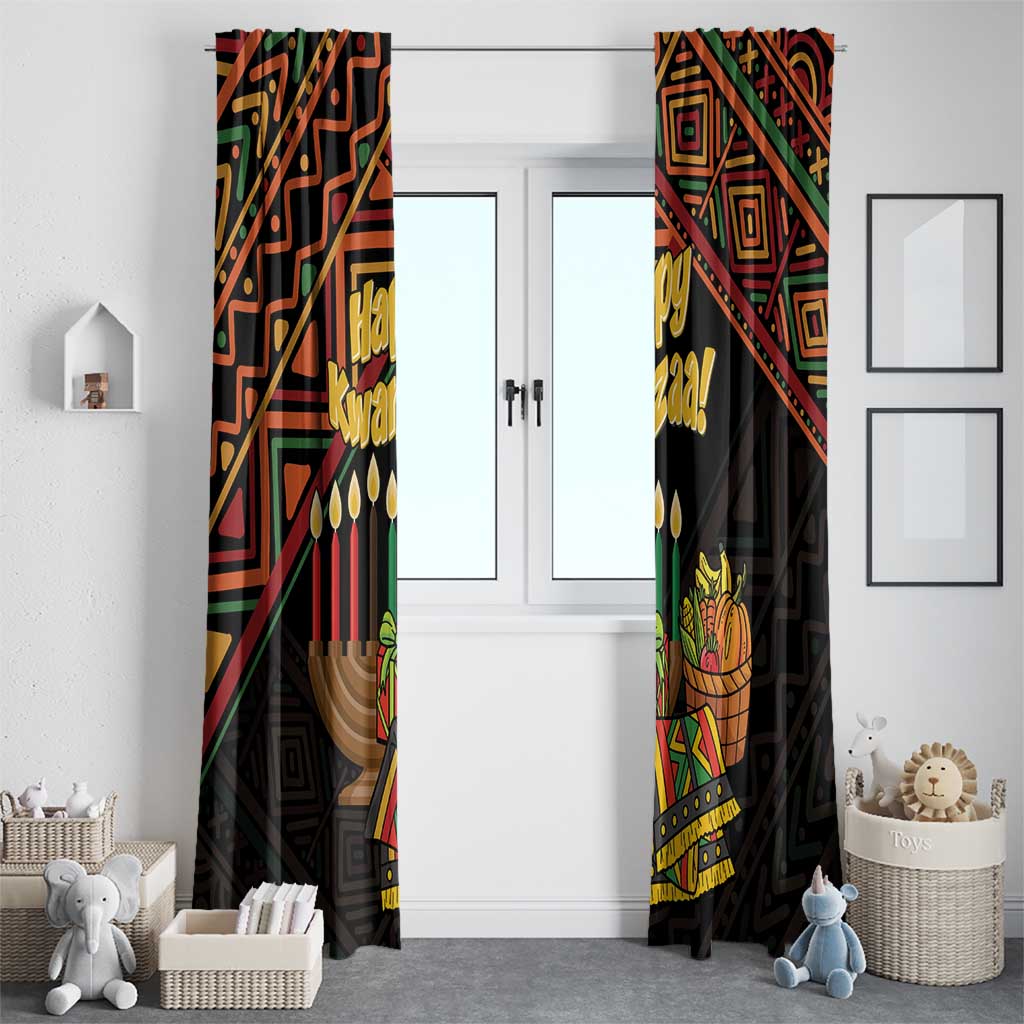 Personalized African Happy Kwanzaa Window Curtain - Wonder Print Shop