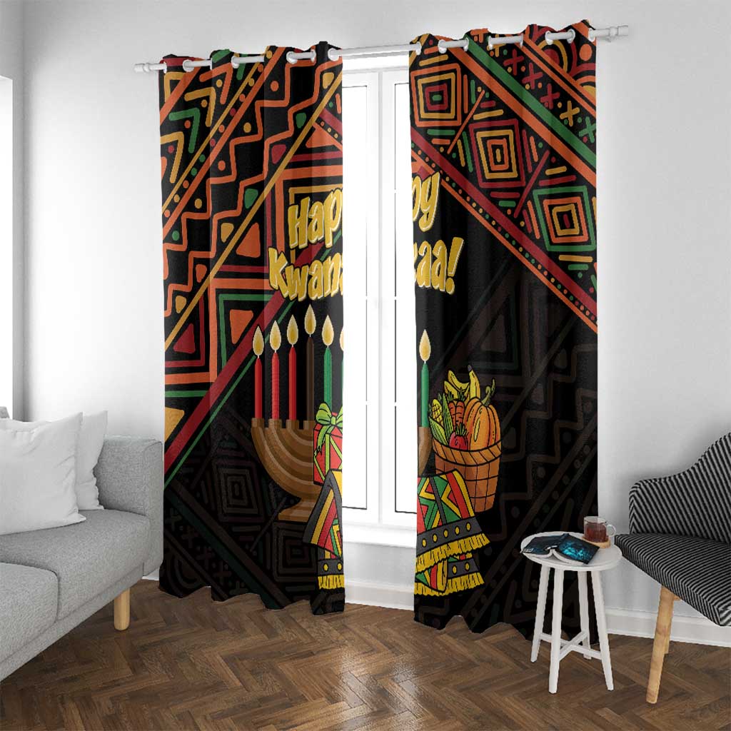 Personalized African Happy Kwanzaa Window Curtain - Wonder Print Shop
