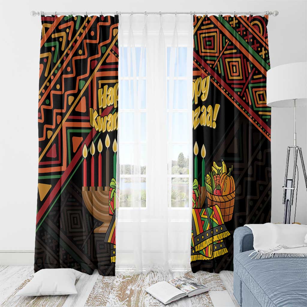 Personalized African Happy Kwanzaa Window Curtain - Wonder Print Shop