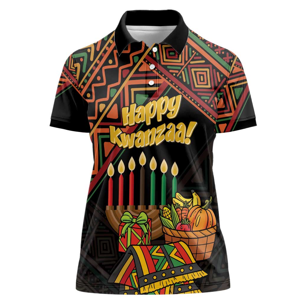 Personalized African Happy Kwanzaa Women Polo Shirt - Wonder Print Shop