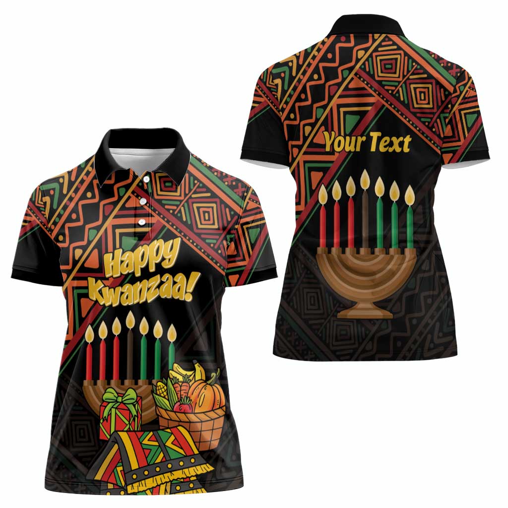Personalized African Happy Kwanzaa Women Polo Shirt - Wonder Print Shop