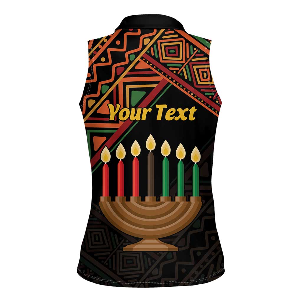 Personalized African Happy Kwanzaa Women Sleeveless Polo Shirt - Wonder Print Shop