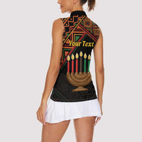 Personalized African Happy Kwanzaa Women Sleeveless Polo Shirt - Wonder Print Shop