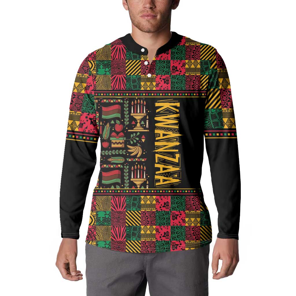 Kwanzaa African Pattern Button Sweatshirt - Wonder Print Shop