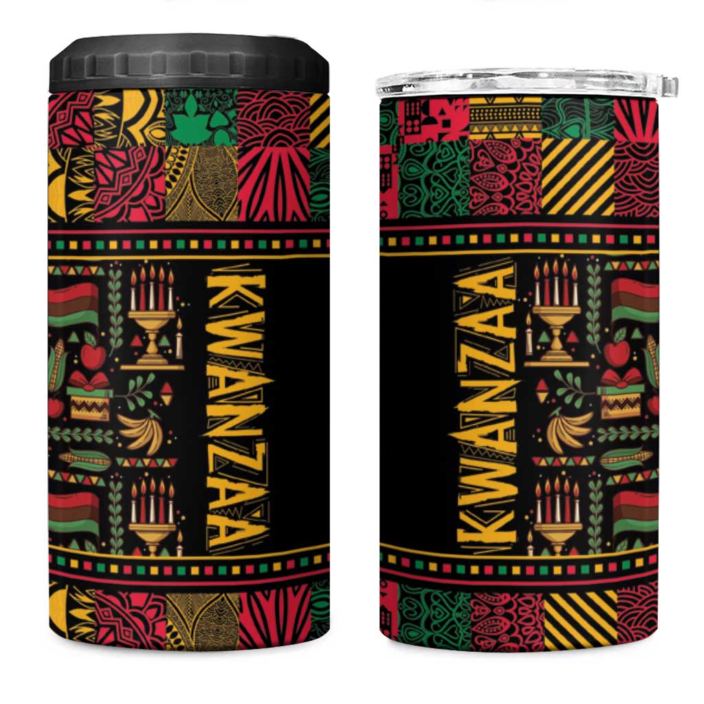 Kwanzaa African Pattern 4 in 1 Can Cooler Tumbler - Wonder Print Shop