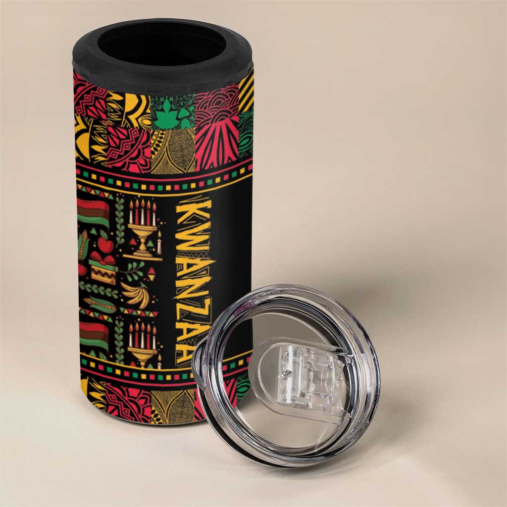 Kwanzaa African Pattern 4 in 1 Can Cooler Tumbler - Wonder Print Shop