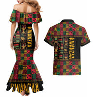 Kwanzaa African Pattern Couples Matching Mermaid Dress and Hawaiian Shirt - Wonder Print Shop