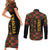Kwanzaa African Pattern Couples Matching Short Sleeve Bodycon Dress and Long Sleeve Button Shirt - Wonder Print Shop