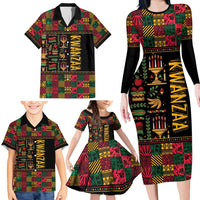 Kwanzaa African Pattern Family Matching Long Sleeve Bodycon Dress and Hawaiian Shirt - Wonder Print Shop