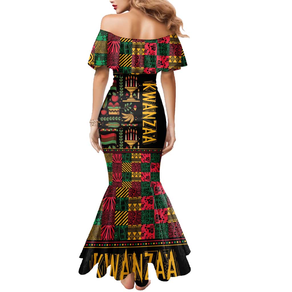 Kwanzaa African Pattern Family Matching Mermaid Dress and Hawaiian Shirt - Wonder Print Shop