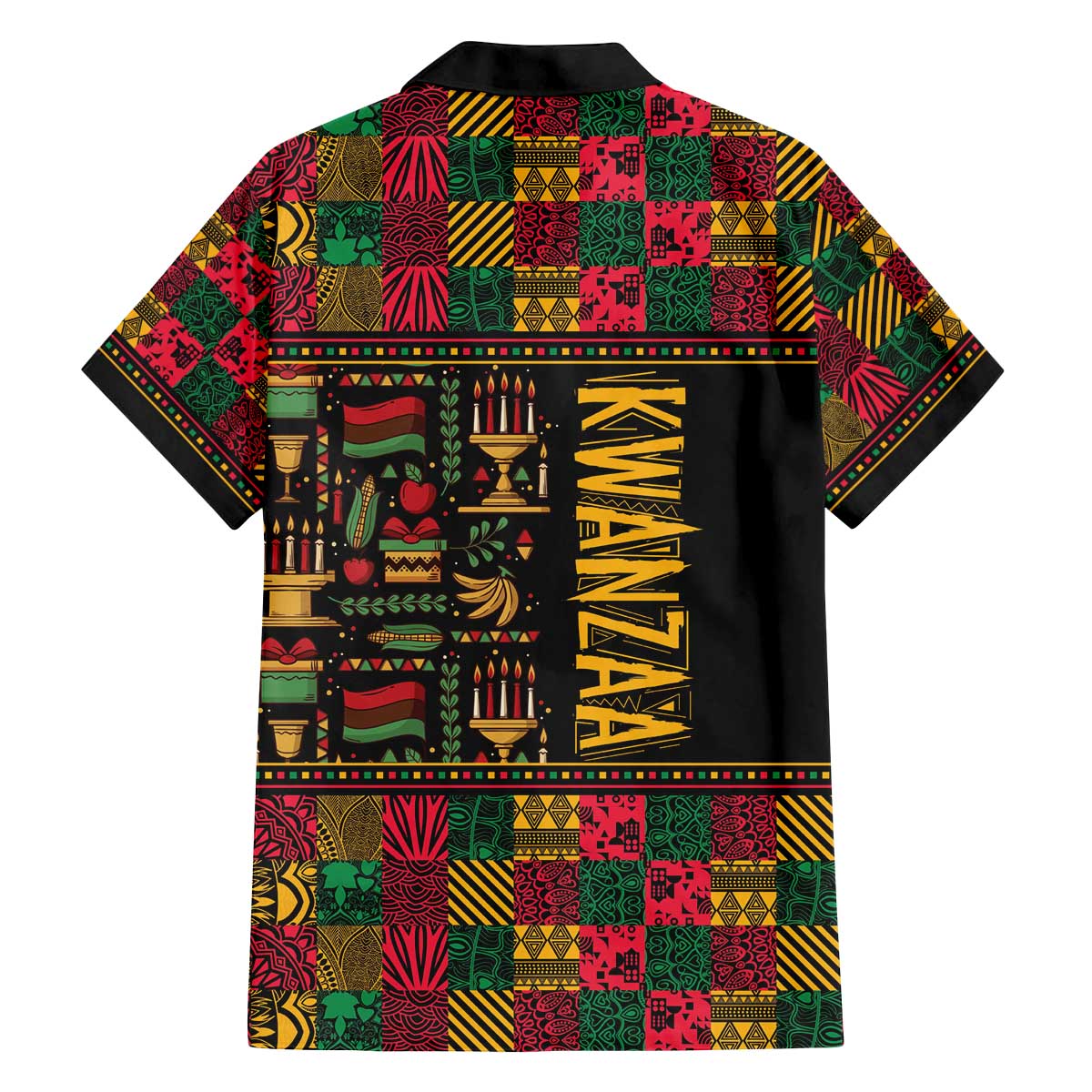 Kwanzaa African Pattern Family Matching Off The Shoulder Long Sleeve Dress and Hawaiian Shirt - Wonder Print Shop