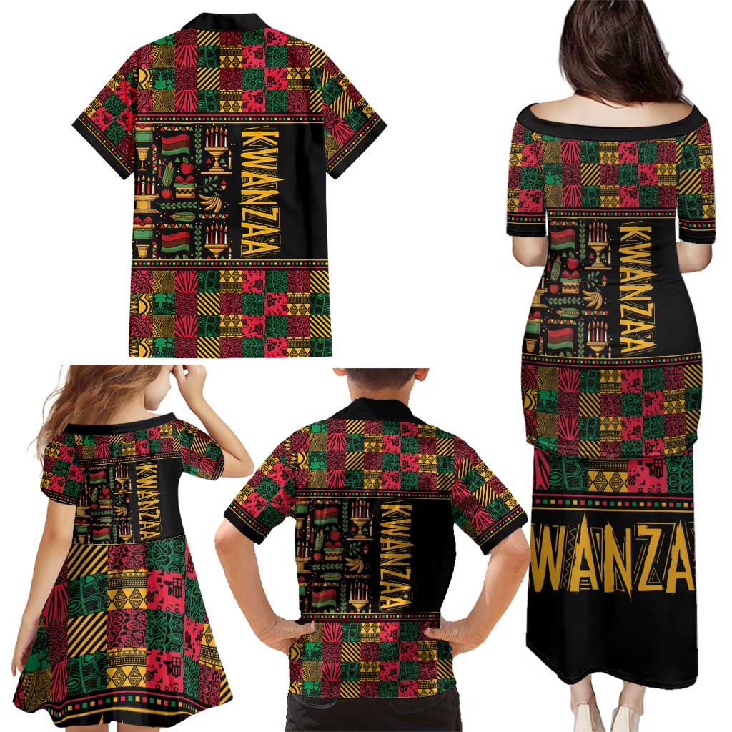 Kwanzaa African Pattern Family Matching Puletasi and Hawaiian Shirt - Wonder Print Shop