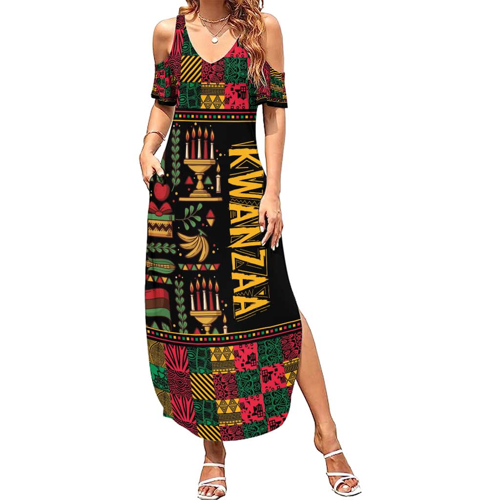 Kwanzaa African Pattern Family Matching Summer Maxi Dress and Hawaiian Shirt - Wonder Print Shop