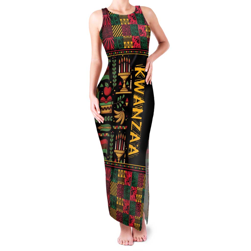 Kwanzaa African Pattern Family Matching Tank Maxi Dress and Hawaiian Shirt - Wonder Print Shop