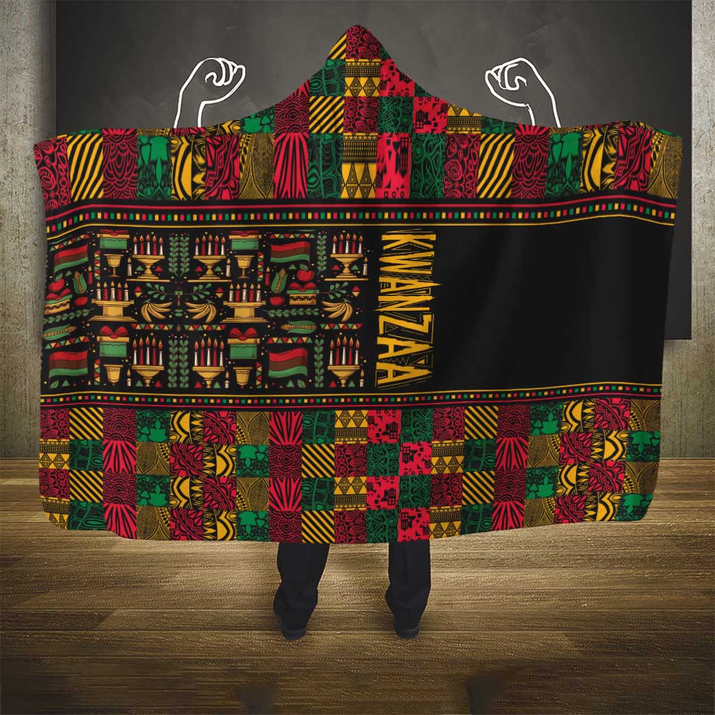 Kwanzaa African Pattern Hooded Blanket