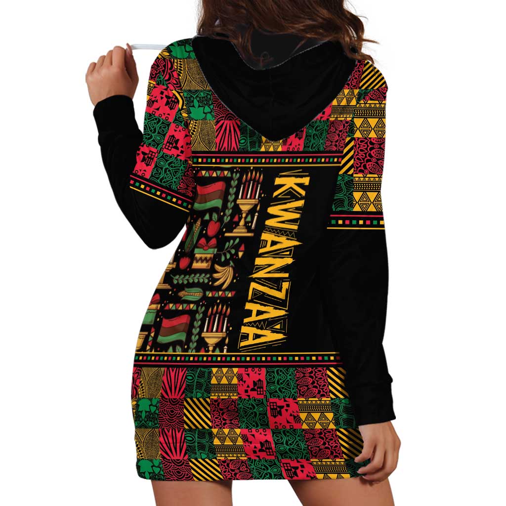 Kwanzaa African Pattern Hoodie Dress - Wonder Print Shop