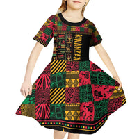 Kwanzaa African Pattern Kid Short Sleeve Dress - Wonder Print Shop